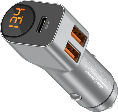 Image de AlzaPower Chargeur de voiture P530 USB-A+ USB-C Power Delivery 20W gris