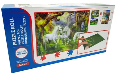 Image de Puzzle 1000 pièces avec base déroulante - Licornes et château