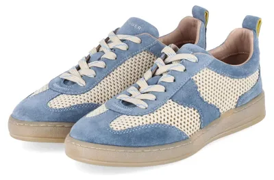 Zdjęcie produktu dla Salamander, damskie niskie sneakersy, kolor niebieski, wykonane ze skóry i materiału tekstylnego, rozmiar: 38