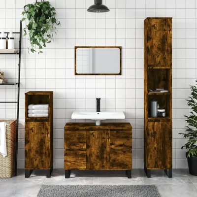 Produktbild von [Home] Badschrank Räuchereiche 30x30x100 cm Holzwerkstoff , Neue Mode 2024 im häuslichen Leben