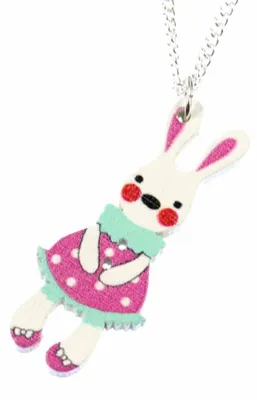Produktbild von Osterhase Ostern Halskette Kette 45cm Miniblings Osterhäschchen Hase Häschchen Bunny rosa