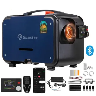 Obrázek produktu pro Parkovací topení Sunster Diesel Heater 8KW 12/24V 230V se start/stop a ventilací - Tiché topení s Bluetooth pro osobní a nákladní automobily, obytné vozy, lodě a stany