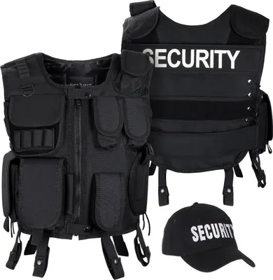 Produktbild von Black Snake Kostüm - Karnevalskostüm - Polizeikostüm - Security - Einsatzweste und Cap - Agenten Kostüm