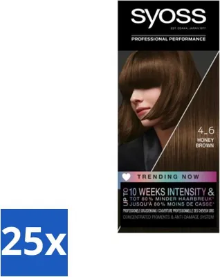 Obrázek produktu pro Syoss - Barva na vlasy - 4-6 medově hnědá - 1 barva na vlasy - hodnotné balení - 25 kusů