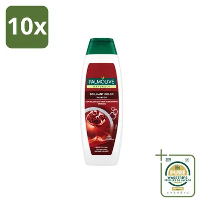 Productafbeelding van 10 x Palmolive Naturals Shampoo voor gekleurd haar, Brilliant Color, 350 ml - Voordeelverpakking - 10 stuks