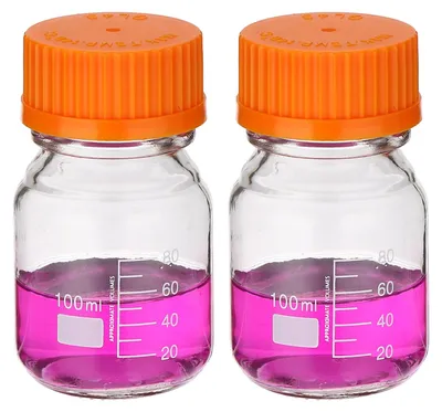 2er-Pack 100 ml Borosilikatglas-Flaschen mit GL32-Deckel