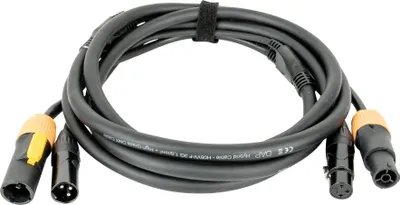 Produktbild von DAP FP22 Hybrid Cable - Power Pro True & 3-pin XLR - DMX / Power 1,5 m - schwarze Ummantelung