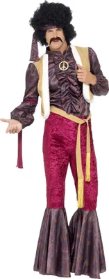 Produktbild von Smiffys - "70s Psychedelic Rocker" Kostüm - Herren SM3083 (M) (Violett/Pink)