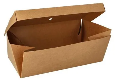 Produktbild von Burgerboxen, Pappe "pure" 10 cm x 13 cm x 25 cm braun faltbar, groß