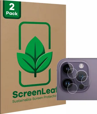 Produktbild von 2x ScreenLeaf Schutzfolie für Apple iPhone 14 Pro (NUR Kameraschutz) nachhaltiger Displayschutz Display Schutz Folie Klar Transparent