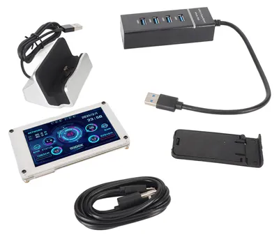 Image de Écran mini IPS USB de 3,5 pouces avec double interface USB pour la surveillance des températures PC (CPU, GPU, RAM, disque dur) compatible avec AIDA64, Windows et Linux