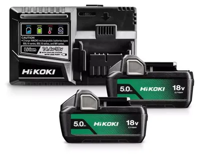 Image de Set de démarrage batterie (2x 5,0Ah 18V) HIKOKI UC18YSL3WKZ