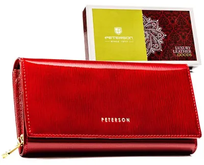 Obrázek produktu pro Peterson dámská kožená peněženka RFID červená 19x10 cm horizontální