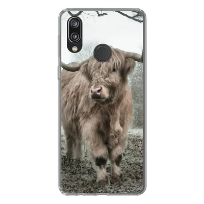 Produktbild von MuchoWow® Handyhülle Schutzhülle Hülle für Huawei P20 Lite (2020) Schottische Highlander - Natur - Herbst - Tiere - Wildtiere - Wald Silikon Softcase Handy Hülle - Kartenhalter