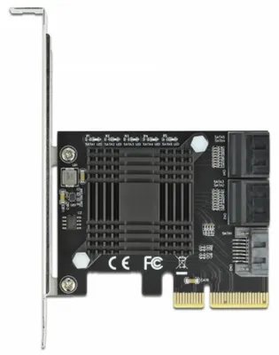 Imagen del producto de Tarjeta PCI Express x4 de Delock con 5 puertos SATA - Modelo de bajo perfil