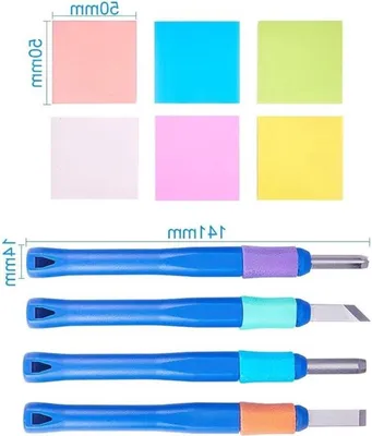 6 Stück Gummi Stempel Schneideblock mit 4 Stück Schneidewerkzeugen, Stempelset für Scrapbooking, Postkarten und Einladungen