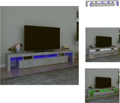 Produktbild von vidaXL TV-Schrank mit LED-Leuchten Betongrau 230x36,5x40 cm -  TV-Möbel