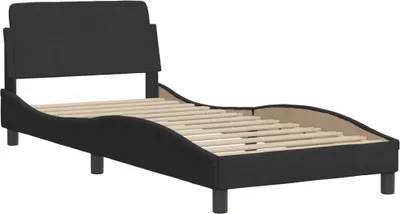 Produktbild von Bettgestell mit Kopfteil "Dover" Schwarz 90x200 cm Samt