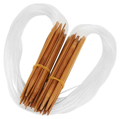 Rundstricknadeln aus Bambus, 18er Set, 2,0–10 mm, 80 cm
