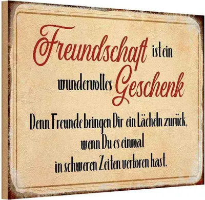 Produktbild von vianmo Holzschild 12x18 cm Freundschaft ist ein Familie Freunde
