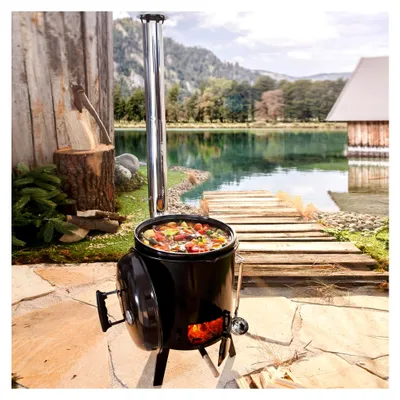 Produktbild von Eintopfofen mit Grillfunktion, Kugelgrill und Zubehör für die Outdoor-Küche