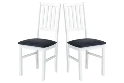 Image de Chaise de salle à manger, bois de chêne massif Chaise Chaise de cuisine - Set 2x Nilo 7 , blanc