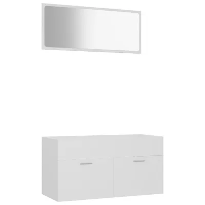 Produktbild von vidaXL 2-tlg. Badmöbel-Set Weiß Holzwerkstoff