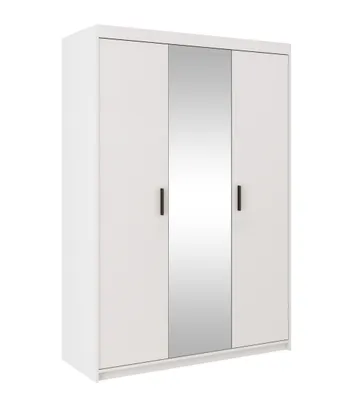 Produktbild von AX LIVING Storicos 3T 3-türiger Kleiderschrank mit Spiegel Weiß 133 cm