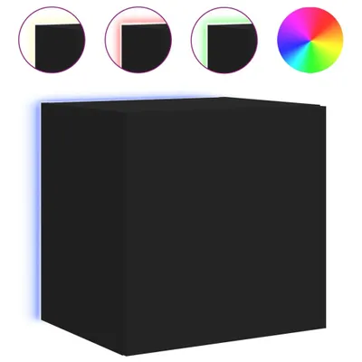 Produktbild von TV-Wandschrank mit LED-Leuchten Schwarz 40,5x35x40 cm