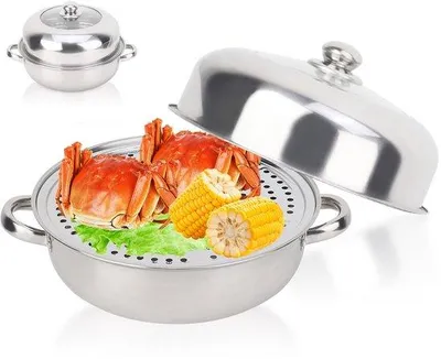 Produktbild von Enkellaagse Stoomkocher aus Edelstahl - 28 cm - Professionelles Kookset - Hotpot - Haushaltskochgerät - Stahlkocher