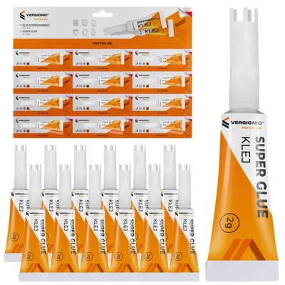 Produktbild von Sekundenkleber Cyanacrylat Kleber 12 x 2 g schnell trocknend stark universell transparent