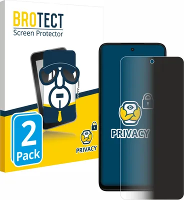 A product box for screen protectors with a depiction of a smartphone and a privacy screen protector.