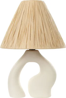 Obrázek produktu pro BELIANI Stolní lampa bílá keramika papírové stínidlo na noční stolek osvětlení obývací pokoj ložnice