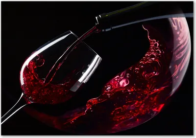 Produktbild von Tulup® Glas-Bild - 100 x 70 - Wandbild aus Glas - Wandkunst - Wandbild hinter gehärtetem Sicherheitsglas - Essen & Getränke - Rotwein - Rot