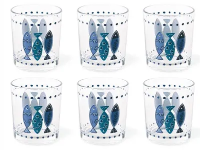Immagine prodotto di Excelsa set von 6 wasserglas Ocean glass 7,5x7,5x8,5 cm blau