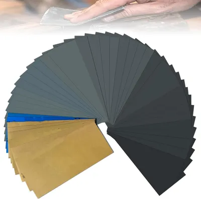 Produktbild von Schleifpapier-Set 24-teilig, Nassschleifpapier und Trockenschleifpapier, feines Schleifpapier für Auto, Metall, Holz, Lack, Wände, Glas, ideal für Präzisionsarbeiten, Polieren und Finish