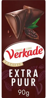 Image de Verkade Specials Barre de chocolat Extra Puur 90g – Chocolat noir fin