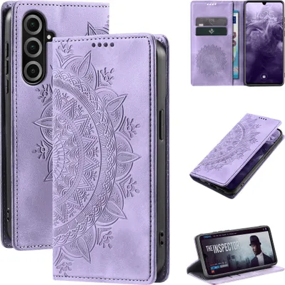 Produktbild von Mandala Handyhülle für Samsung Galaxy A26 5G RFID Schutz Klapphülle Case Cover Design Schutzhülle Farbe: Violett