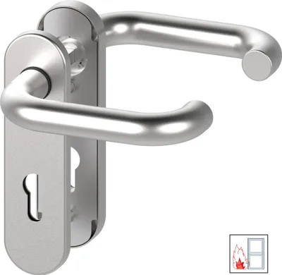 Produktbild von BASI - FS-Drücker-Schutzbeschlag - SB/FS 2200K - ES1 - ZA - Kurzschild rund - Edelstahl - 7529-0508