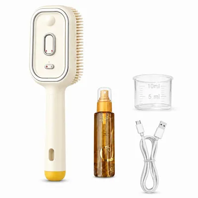 Produktbild von Sprühbürste Haare elektrisch, kabellose Dampf Haarbürste mit Massagekopf, Feuchtigkeitspflege und Anti-Verfilzungsfunktion
