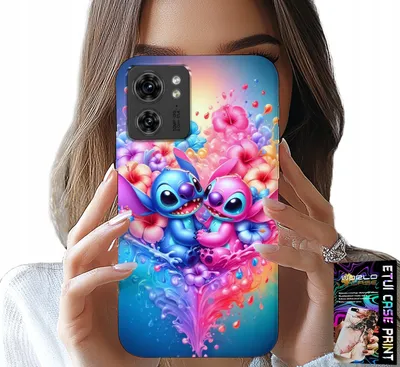 Immagine prodotto di Custodia per Motorola Edge 40 - Fiori di cuore blu e rosa