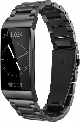 Produktbild von Strap-it Fitbit Charge 4 Gliederarmband (Schwarz)