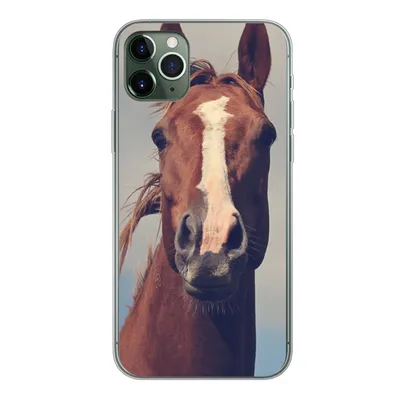 Produktbild von MuchoWow® Handyhülle Schutzhülle Hülle für iPhone 11 Pro Max Pferd - Wolken - Porträt Silikon Softcase Handy Hülle - Schutz