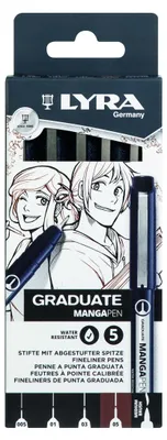 Zdjęcie produktu dla Pióra LYRA z gradacyjną końcówką Graduate Manga Pen, 5 sztuk