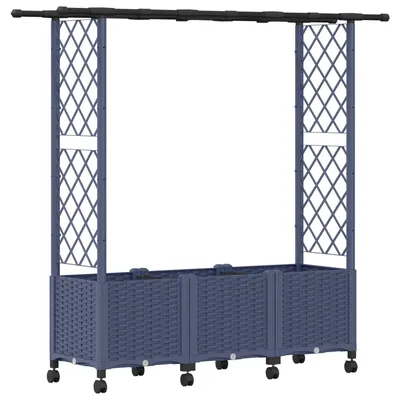 Obrázek produktu pro Vyvýšený záhon s treláží a střechou Šedá 162,5 x 40 x 142 cm PP