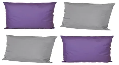 Produktbild von JACK 4x Outdoor Lounge Kissen 30x50cm viele Farben Dekokissen inkl. Füllung Wasserfest Sitzkissen Garten Stuhl, Farbe:2x Lila - 2x Grau