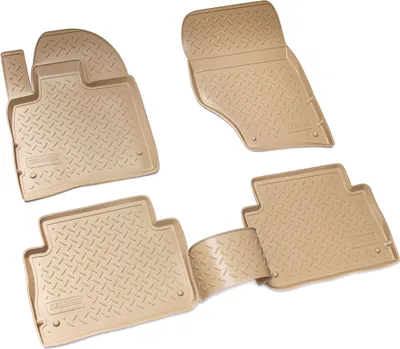 Zdjęcie produktu dla gumowe dywaniki podłogowe 3D do AUDI Q7 | Typ 4L | Rok 2005 - 2015 | beżowe z obramowaniem