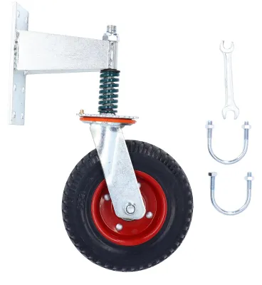Produktbild von Torrad 8 Zoll 600 lb Tragfähigkeit Kohlenstoffstahl und Gummirolle rot
