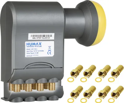 Produktbild von Humax Octo-Universal-LNB, 8 F-Stecker, Integrierter Wetterschutz, LTE-Filter