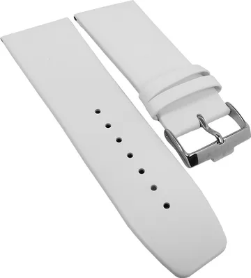 Produktbild von Jacques Lemans Ersatzband 29mm glatt Leder weiß 1-1230B